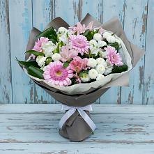 Букет цветов из:  Герберы, Альстромерии и Хризантемы в Усады