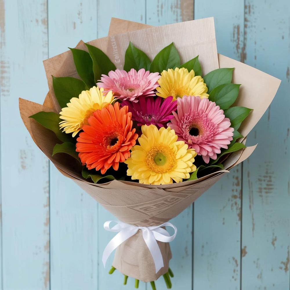 Букет цветов из: Герберы в Усады