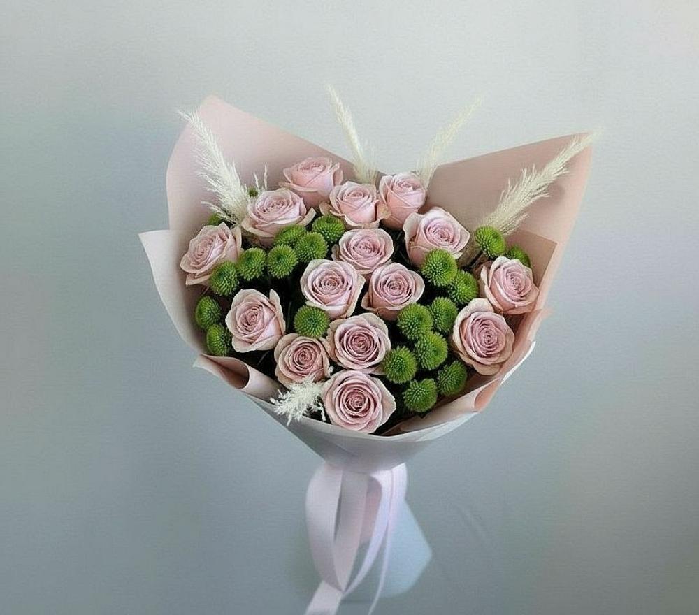 Букет цветов из: Розы и Хризантемы в Усады