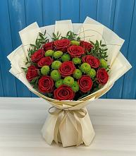 Букет цветов из:  Розы и Хризантемы в Усады