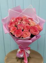 Букет 15 Розовых роз Равель в Усады