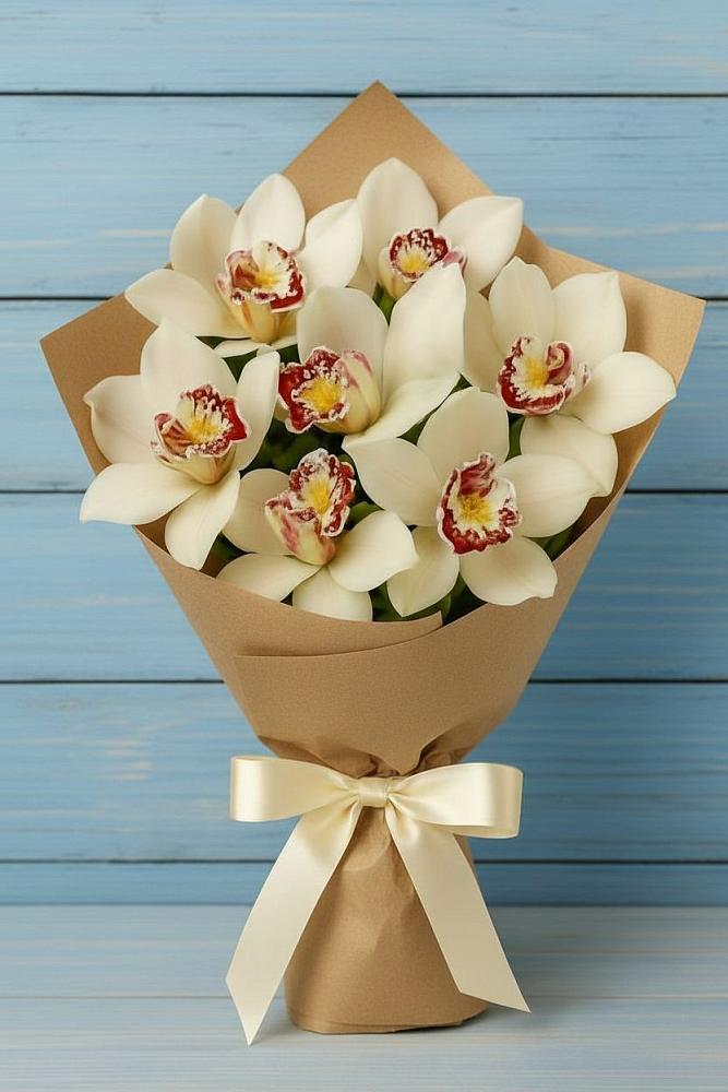 Букет цветов из: Орхидеи и Розы в Усады